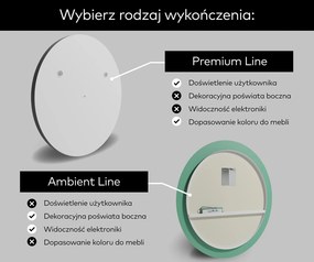 Okrągłe Lustro Ścienne LED na Poddasze L76