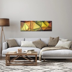 Obraz - Wielokątna abstrakcja 3D (z zegarem) (90x30 cm)