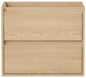 Szafka wisząca pod umywalkę - Okleina dębowa - 60 cm - MILIPAM