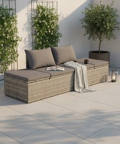 Szara rozkładana leżanka ogrodowa W9-L38