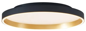 Designerska lampa sufitowa czarna ze złotem 60 cm z wbudowaną diodą LED z 3-stopniowym przełącznikiem - IngoDesignerski Oswietlenie wewnetrzne