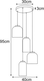 Wisząca lampa beżowo-grafitowa M1-P60
