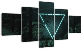 Obraz - Neonowy trójkąt w dżungli (125x70 cm)
