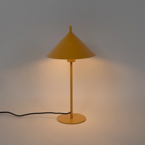 Designerska lampa stołowa żółta - Triangolo