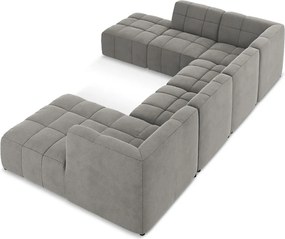 Szary aksamitny narożnik (w kształcie litery U) Aloha – Makamii