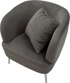 Szary aksamitny fotel Silvery – Mauro Ferretti