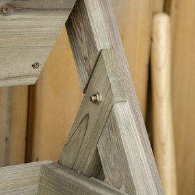 Outsunny drewniany stojak na kwiaty w formie schodów idealny do dekoracji ogrodu i balkonu w kolorze zielonym | Aosom PL