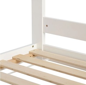 Łóżko piętrowe 90x200 cm białe Łóżko dziecięce