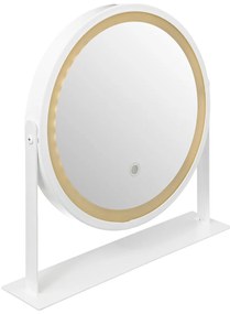 Lusterko kosmetyczne z podświetleniem LED, białe, Ø 34 cm