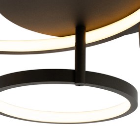 Inteligentna lampa sufitowa czarna 3-światłowa z pilotem - RondasDesignerski Oswietlenie wewnetrzne