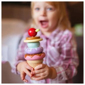 Woopie green drewniane lody układanka montessori cukiernia 12 el. fsc