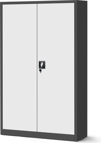 Szafa biurowa na akta szeroka Jan II 115x40x185 cm antracyt/biały