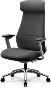 Ergonomiczny fotel biurowy tapicerowany Command, szara tkanina