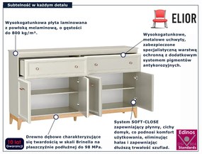Kaszmirowa skandynawska komoda na nóżkach K6-G13