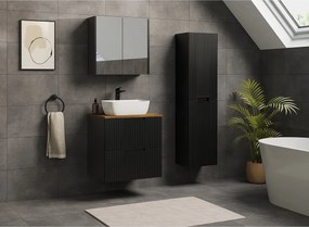 VENA Szafka łazienkowa ryflowana pod umywalkę 46 x 60 x 57 czarna