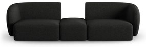 Czarna sofa z tkaniny szenilowej 246 cm Paolo – Milo Casa
