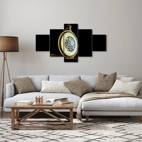 Obraz złotego zegarka kieszonkowego (125x70 cm)