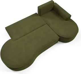 Narożnik MOLLY Prawostronny z funkcją spania, wolnostojący tkanina CURIO 39 Zielony