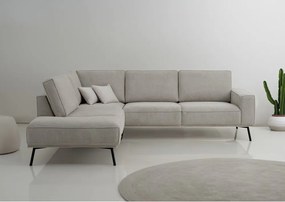 Szarobeżowy narożnik z tkaniny szenilowej (lewostronny/w kształcie litery L) Amsterdam – Scandic