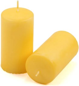 Zestaw świec słupkowych, 11,5 cm, Ø 6 cm, żółty, 6 sztuk.