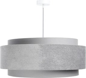 Szara okrągła lampa wisząca abażurowa S5-G01