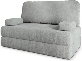Masseno Sofa piankowa KESTE z funkcją spania, Kanapa z pianki do salonu, Bezmontażowa, Tkanina bucle – Jasnoszary QUELLE 83