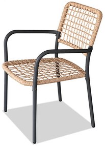 Autronic Zestaw balkonowy 1+2, metal, polirattan, naturalny, AZ-L1103 NAT