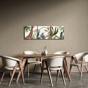 Obraz - Mieszkańcy Afryki (z zegarem) (90x30 cm)
