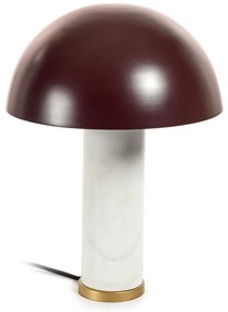 Biała/ciemnobrązowa marmurowa lampa stołowa z metalowym kloszem (wysokość 43 cm) Zorione – Kave Home