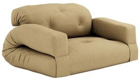 Żółta rozkładana sofa 140 cm Hippo – Karup Design