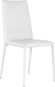 Zestaw 4 nowoczesnych, składanych krzeseł tapicerowanych "Lavender" w kolorze białym, ze skóry ekologicznej, do salonu, 42x40 cm, 96h