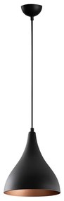 Czarna lampa wisząca z metalowym kloszem ø 22 cm Berceste – Opviq lights