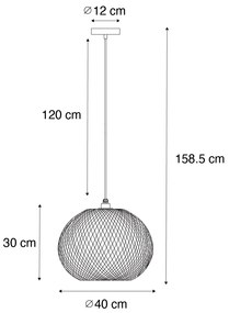 Zewnetrzna Orientalna lampa wisząca zewnętrzna bambusowa IP44 - RafaelKolonialny Oswietlenie zewnetrzne