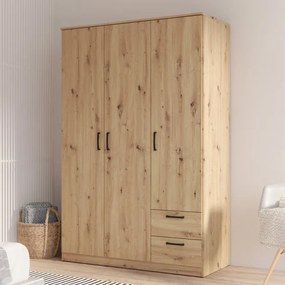 Trzydrzwiowa szafa z szufladami Niko 84-D78 dąb Artisan
