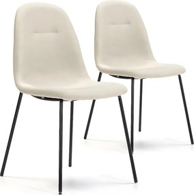 Kolumna Pakiet 2 krzesła jadalni Brenda tapicerowane beżowym materiałem, 44 cm x 54 cm x 85 cm.