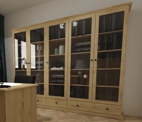 Pięciodrzwiowa witryna WDM-5 do domu i biura, drewno dębowe