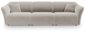 Beżowa aksamitna sofa 292 cm Tokyo – Cosmopolitan Design