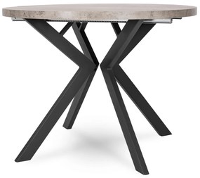 Stół Okrągły Rozkładany LUKAS 100-250 cm Beton Nowoczesny Loft