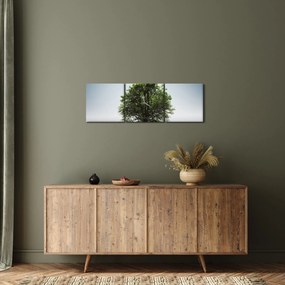 Obraz - Samotne drzewo (z zegarem) (90x30 cm)