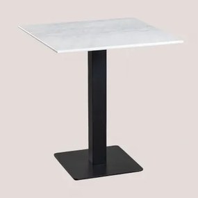Kwadratowy Stolik Barowy Z Marmuru Livanto 70 X 70 Cm & Biały Marmur Guangxi - Czarny - Sklum