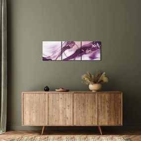 Obraz - Fioletowy płyn artystyczny (z zegarem) (90x30 cm)