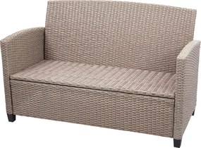 Zestaw rattanowy XXL MCW-F10 (4 szt.),  szaro-brązowy