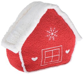 Ozdoby świąteczne Tekstylna chatka czerwona, 26 x30 x 10 cm