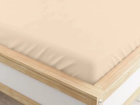 PrzytulneMieszkanie.pl Prześcieradło z gumką z mikrofibry jasno beżowe 90 x 200 cm