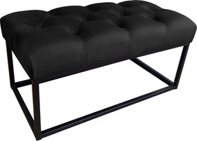 Ławka CHESTERFIELD tkanina Welur loft ławka metal : Kolor Stelaża - Czarny , Kolor tkaniny - VELVET - MG19, Typ tkaniny - Velvet