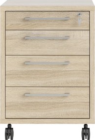 Kontenerek 4-szufladowy na kółkach Prima 4 dąb sonoma