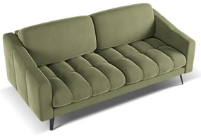 Zielona aksamitna sofa 202 cm Nalu – Makamii
