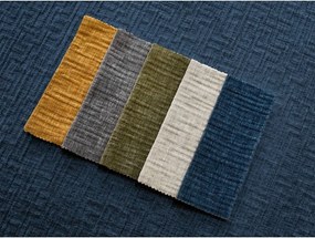 Ciemnoniebieska rozkładana sofa do spania z tkaniny szenilowej 240 cm Hugo – Bobochic Paris