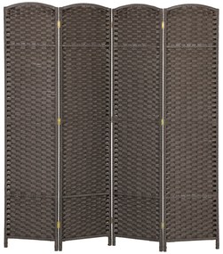 HOMCOM 4-częściowy parawan, Składana osłona prywatności, Ekran dla salonu, sypialni, biura domowego, Brązowy