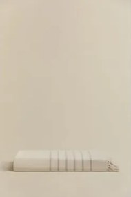 Ręcznik Plażowy Z Bawełny Calicut Kremowa Tapioca & 100 X 180 Cm - Sklum